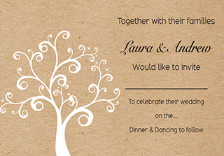 Custom Wedding Invitation Printing Recycled Paper Kraft Brown